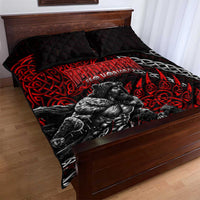 Berserker Bear Warrior Viking Quilt Bed Set Tribal Strength and Runic Blood