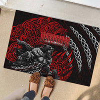 Berserker Bear Warrior Viking Rubber Doormat Tribal Strength and Runic Blood
