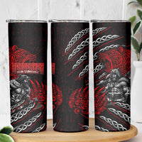 Berserker Bear Warrior Viking Skinny Tumbler Tribal Strength and Runic Blood