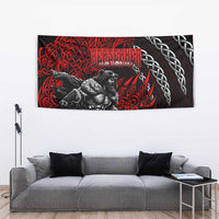 Berserker Bear Warrior Viking Tapestry Tribal Strength and Runic Blood