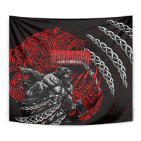 Berserker Bear Warrior Viking Tapestry Tribal Strength and Runic Blood