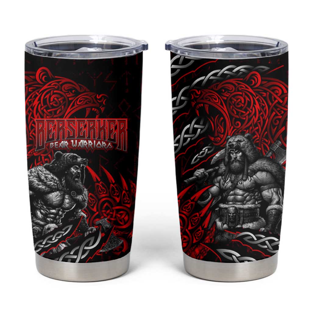 Berserker Bear Warrior Viking Tumbler Cup Tribal Strength and Runic Blood