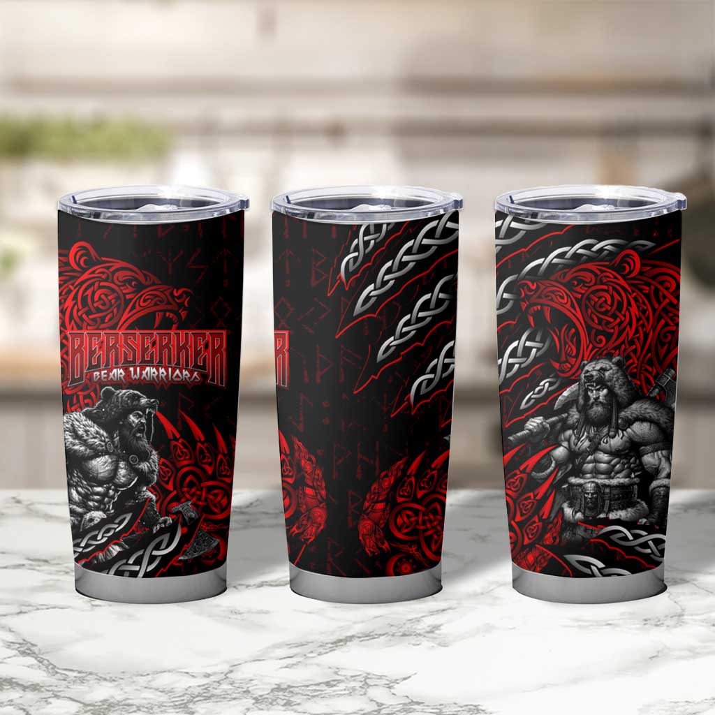 Berserker Bear Warrior Viking Tumbler Cup Tribal Strength and Runic Blood