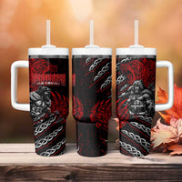 Berserker Bear Warrior Viking Tumbler With Handle Tribal Strength and Runic Blood