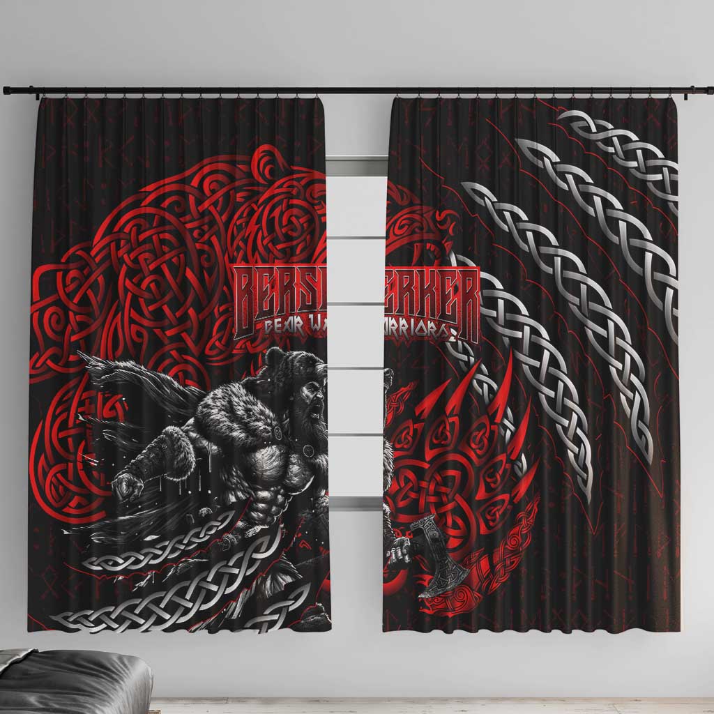 Berserker Bear Warrior Viking Window Curtain Tribal Strength and Runic Blood