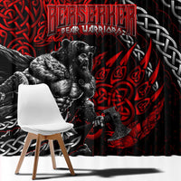Berserker Bear Warrior Viking Window Curtain Tribal Strength and Runic Blood