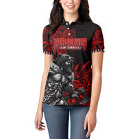 Berserker Bear Warrior Viking Women Polo Shirt Tribal Strength and Runic Blood