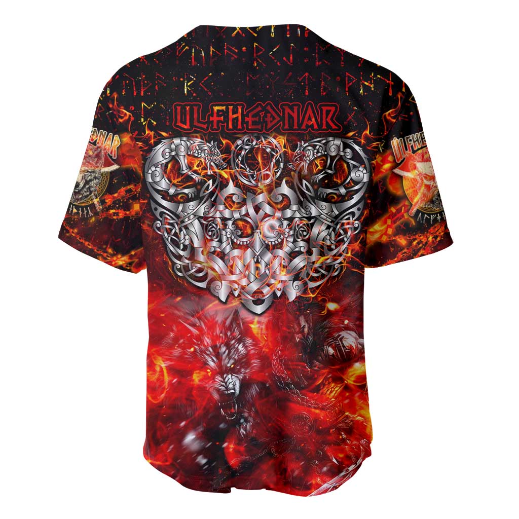 Ulfhednar Wofl Warrior Viking Baseball Jersey Runes Norse Mythology Fire