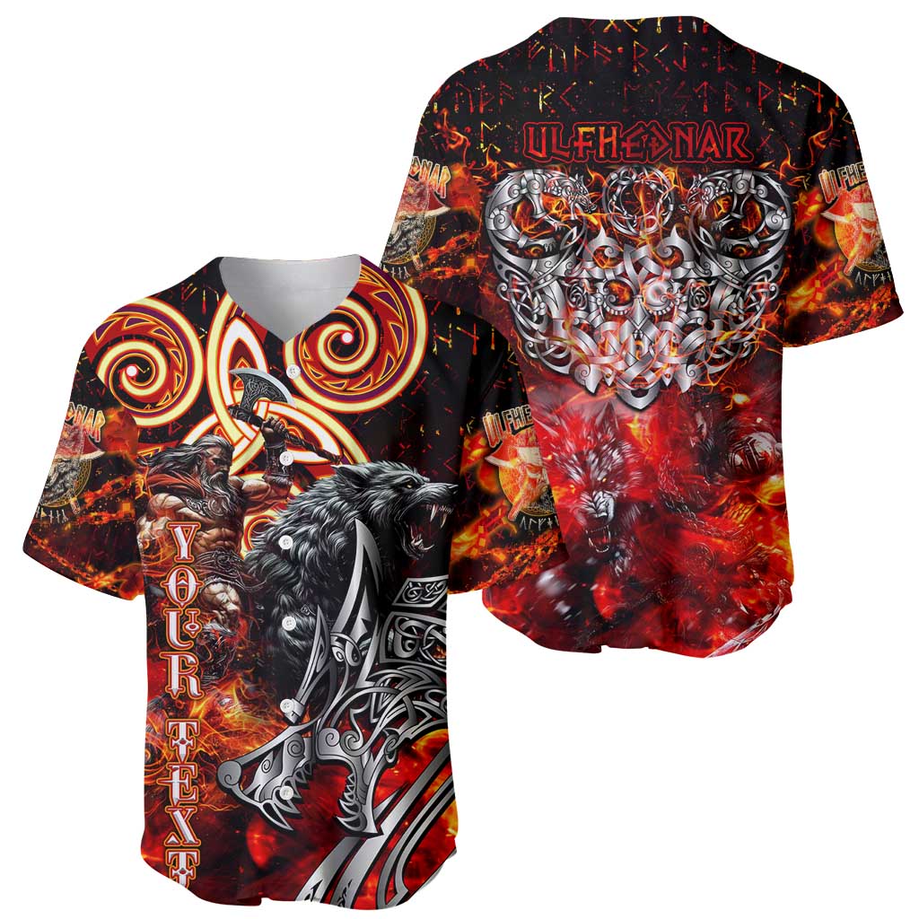 Ulfhednar Wofl Warrior Viking Baseball Jersey Runes Norse Mythology Fire