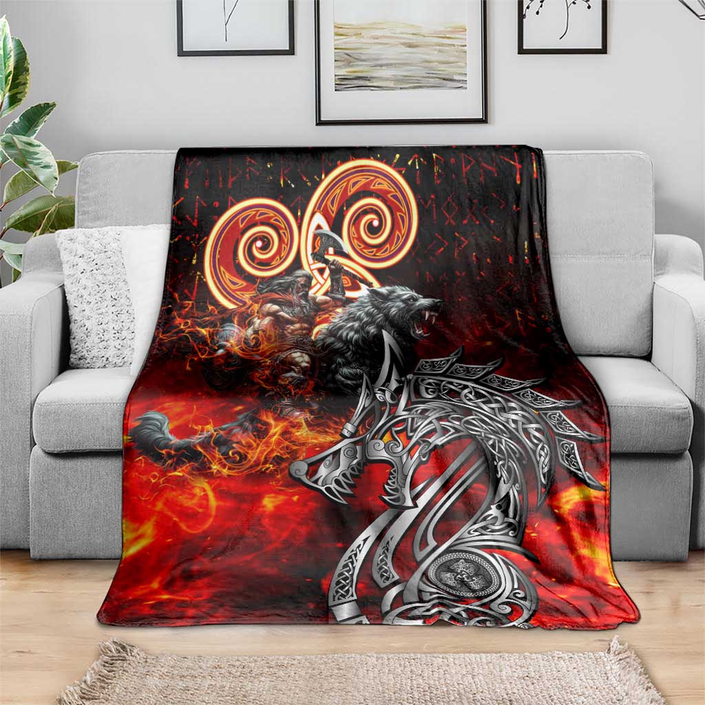 Ulfhednar Wofl Warrior Viking Blanket Runes Norse Mythology Fire
