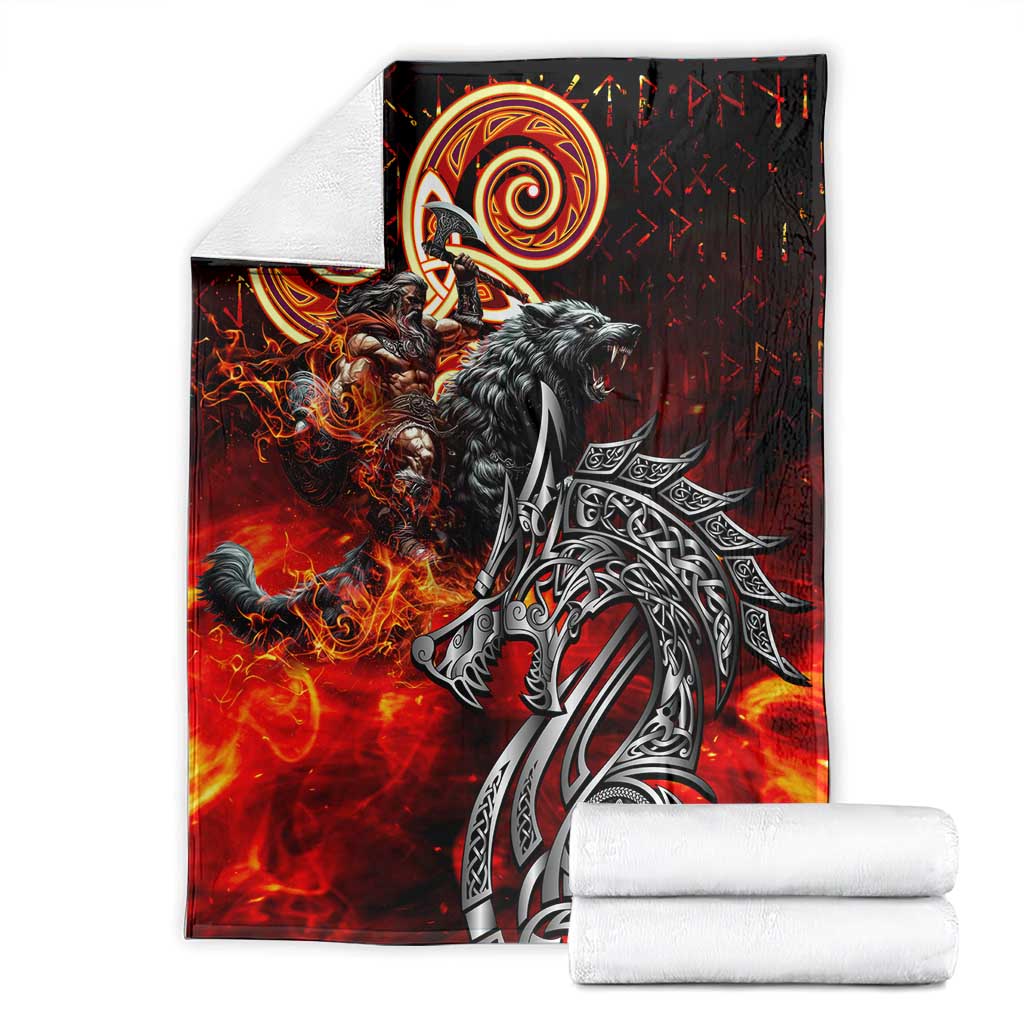 Ulfhednar Wofl Warrior Viking Blanket Runes Norse Mythology Fire