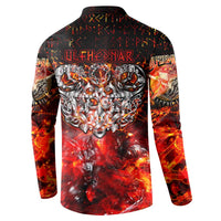 Ulfhednar Wofl Warrior Viking Button Sweatshirt Runes Norse Mythology Fire