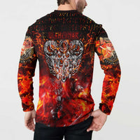 Ulfhednar Wofl Warrior Viking Button Sweatshirt Runes Norse Mythology Fire