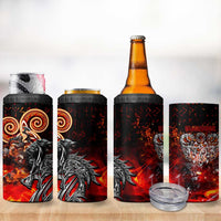 Ulfhednar Wofl Warrior Viking 4 in 1 Can Cooler Tumbler Runes Norse Mythology Fire