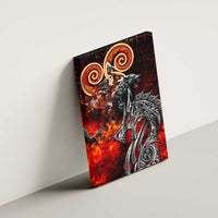 Ulfhednar Wofl Warrior Viking Canvas Wall Art Runes Norse Mythology Fire