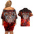 Ulfhednar Wofl Warrior Viking Couples Matching Off Shoulder Short Dress and Hawaiian Shirt Runes Norse Mythology Fire