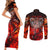 Ulfhednar Wofl Warrior Viking Couples Matching Short Sleeve Bodycon Dress and Long Sleeve Button Shirt Runes Norse Mythology Fire