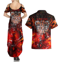 Ulfhednar Wofl Warrior Viking Couples Matching Summer Maxi Dress and Hawaiian Shirt Runes Norse Mythology Fire
