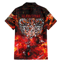 Ulfhednar Wofl Warrior Viking Family Matching Long Sleeve Bodycon Dress and Hawaiian Shirt Runes Norse Mythology Fire