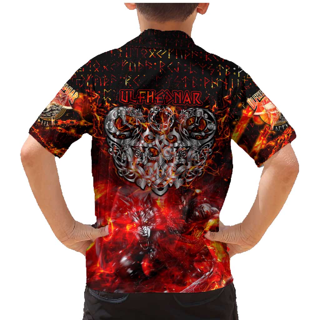 Ulfhednar Wofl Warrior Viking Family Matching Mermaid Dress and Hawaiian Shirt Runes Norse Mythology Fire