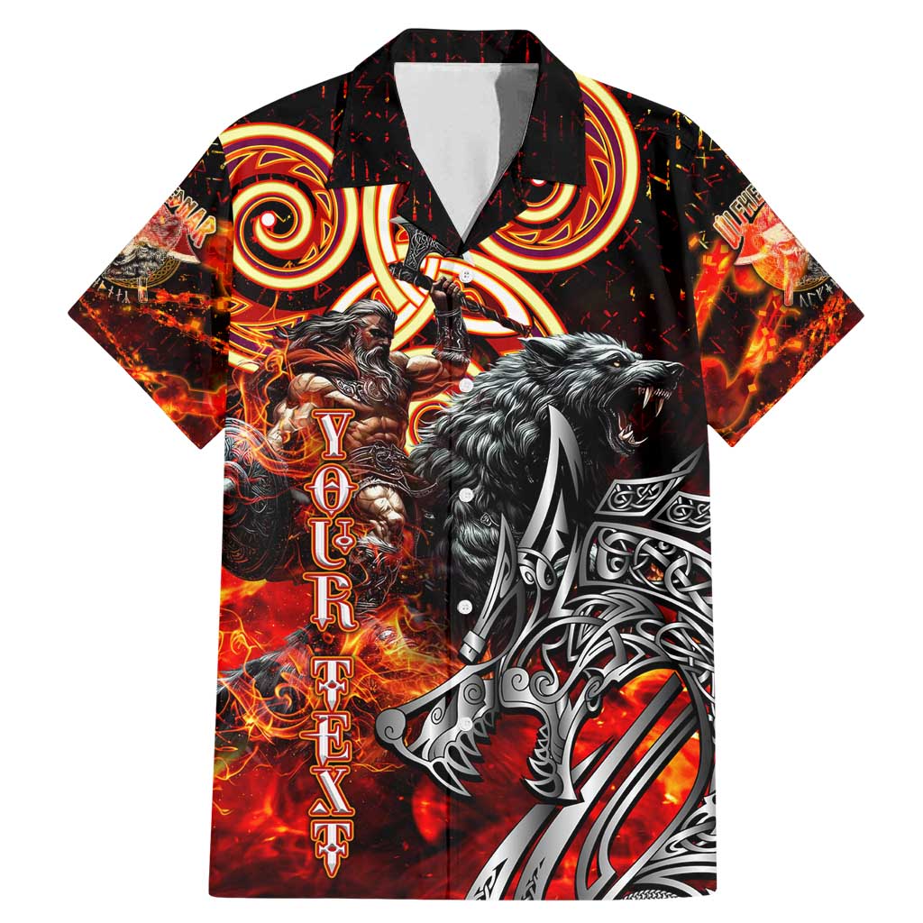 Ulfhednar Wofl Warrior Viking Family Matching Mermaid Dress and Hawaiian Shirt Runes Norse Mythology Fire