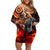 Ulfhednar Wofl Warrior Viking Family Matching Off Shoulder Short Dress and Hawaiian Shirt Runes Norse Mythology Fire