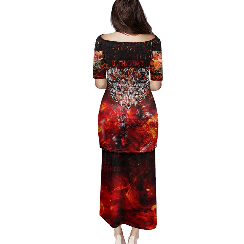 Ulfhednar Wofl Warrior Viking Family Matching Puletasi and Hawaiian Shirt Runes Norse Mythology Fire