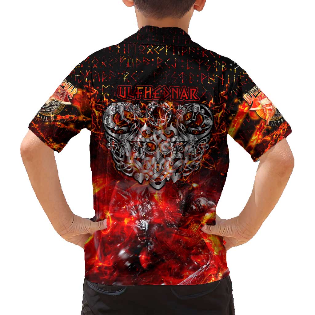 Ulfhednar Wofl Warrior Viking Family Matching Summer Maxi Dress and Hawaiian Shirt Runes Norse Mythology Fire