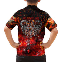Ulfhednar Wofl Warrior Viking Family Matching Summer Maxi Dress and Hawaiian Shirt Runes Norse Mythology Fire