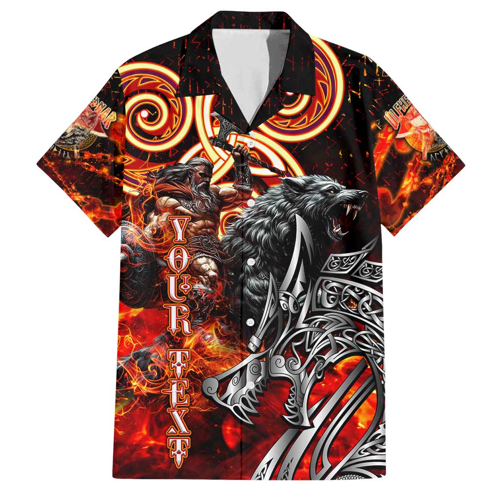 Ulfhednar Wofl Warrior Viking Family Matching Summer Maxi Dress and Hawaiian Shirt Runes Norse Mythology Fire