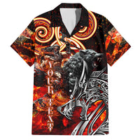 Ulfhednar Wofl Warrior Viking Family Matching Summer Maxi Dress and Hawaiian Shirt Runes Norse Mythology Fire