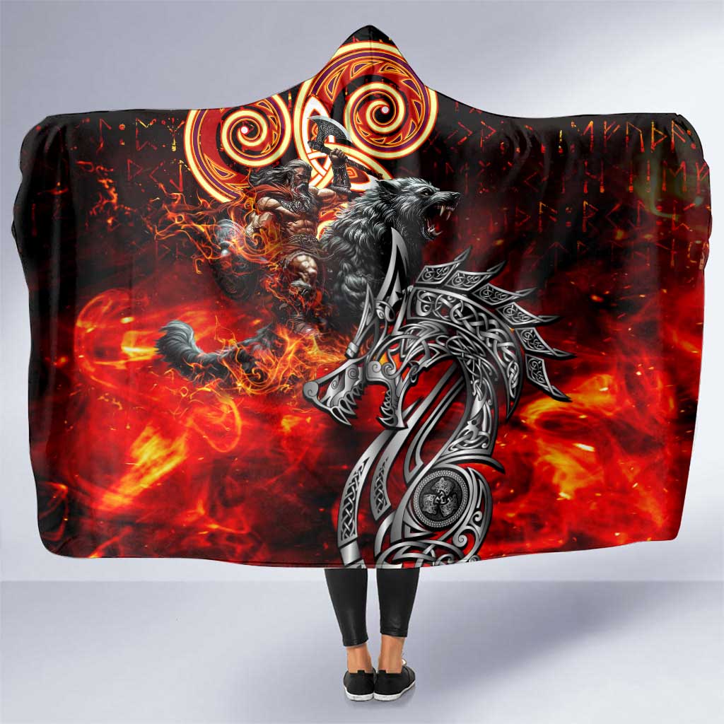 Ulfhednar Wofl Warrior Viking Hooded Blanket Runes Norse Mythology Fire