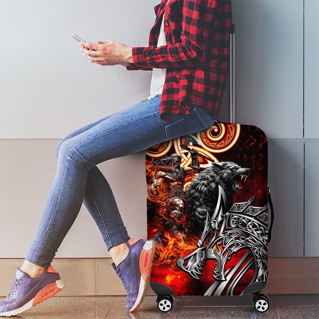 Ulfhednar Wofl Warrior Viking Luggage Cover Runes Norse Mythology Fire