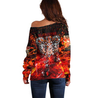 Ulfhednar Wofl Warrior Viking Off Shoulder Sweater Runes Norse Mythology Fire