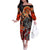 Ulfhednar Wofl Warrior Viking Off The Shoulder Long Sleeve Dress Runes Norse Mythology Fire