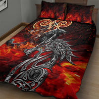 Ulfhednar Wofl Warrior Viking Quilt Bed Set Runes Norse Mythology Fire