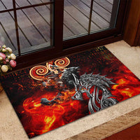 Ulfhednar Wofl Warrior Viking Rubber Doormat Runes Norse Mythology Fire