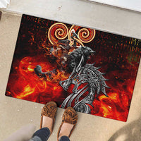 Ulfhednar Wofl Warrior Viking Rubber Doormat Runes Norse Mythology Fire