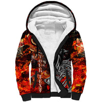 Ulfhednar Wofl Warrior Viking Sherpa Hoodie Runes Norse Mythology Fire