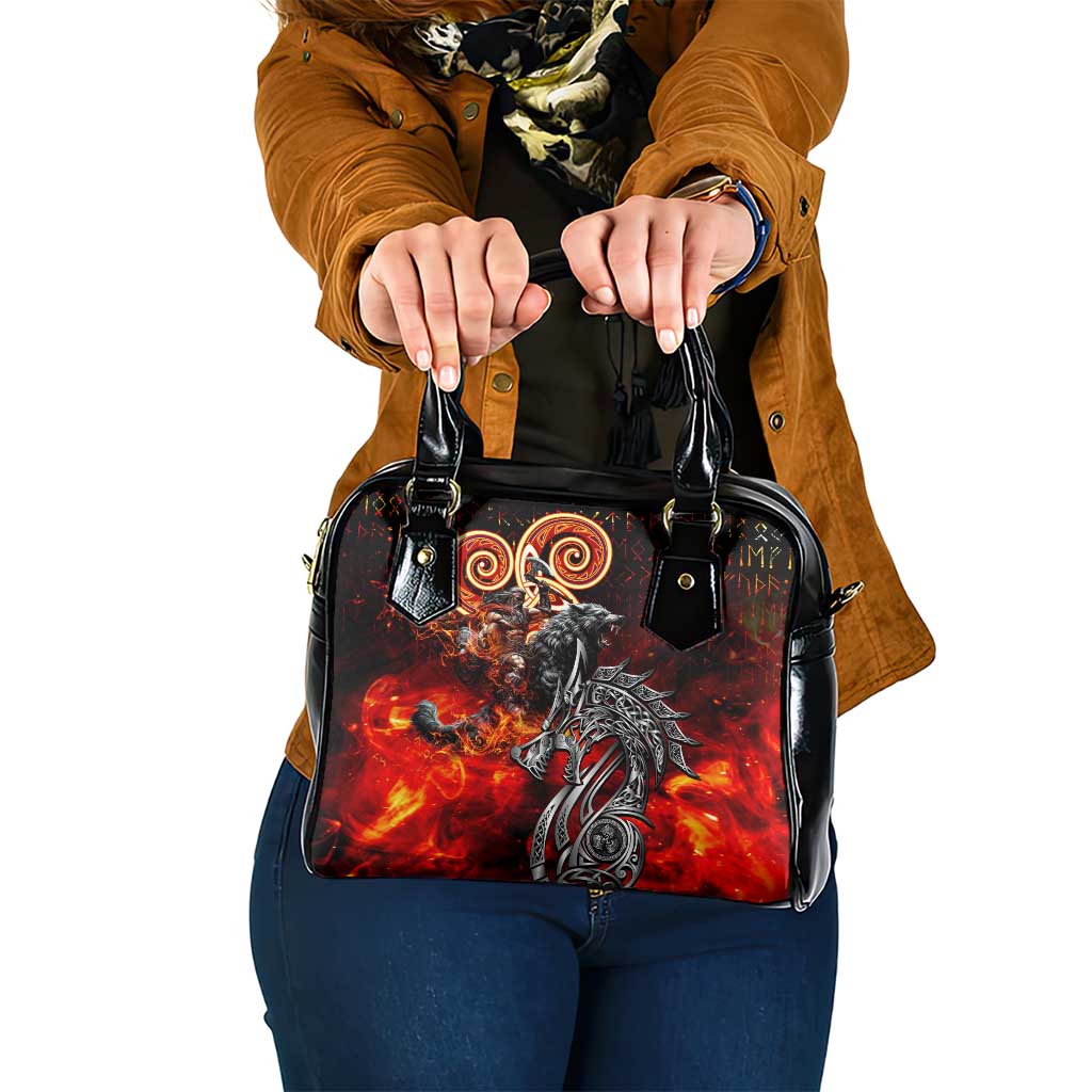 Ulfhednar Wofl Warrior Viking Shoulder Handbag Runes Norse Mythology Fire