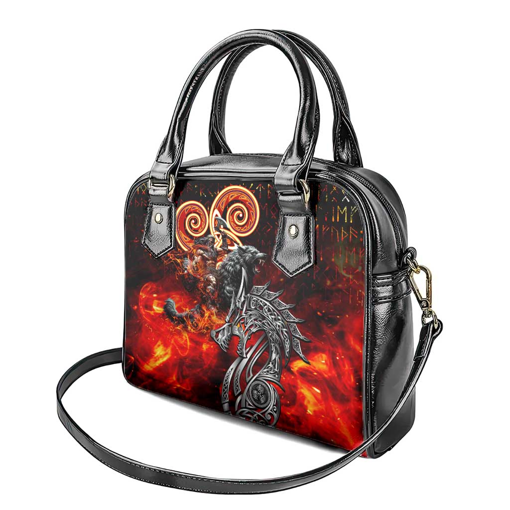 Ulfhednar Wofl Warrior Viking Shoulder Handbag Runes Norse Mythology Fire