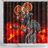 Ulfhednar Wofl Warrior Viking Shower Curtain Runes Norse Mythology Fire