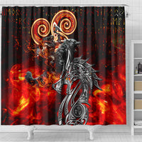 Ulfhednar Wofl Warrior Viking Shower Curtain Runes Norse Mythology Fire