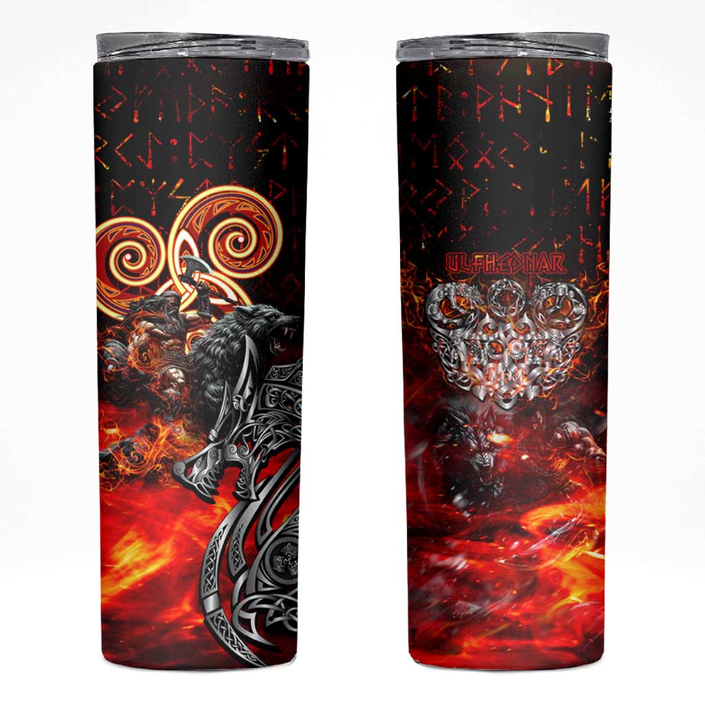 Ulfhednar Wofl Warrior Viking Skinny Tumbler Runes Norse Mythology Fire