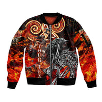 Ulfhednar Wofl Warrior Viking Sleeve Zip Bomber Jacket Runes Norse Mythology Fire