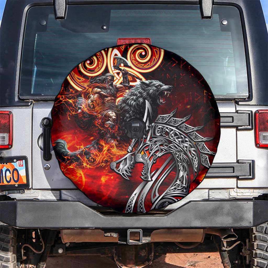 Ulfhednar Wofl Warrior Viking Spare Tire Cover Runes Norse Mythology Fire