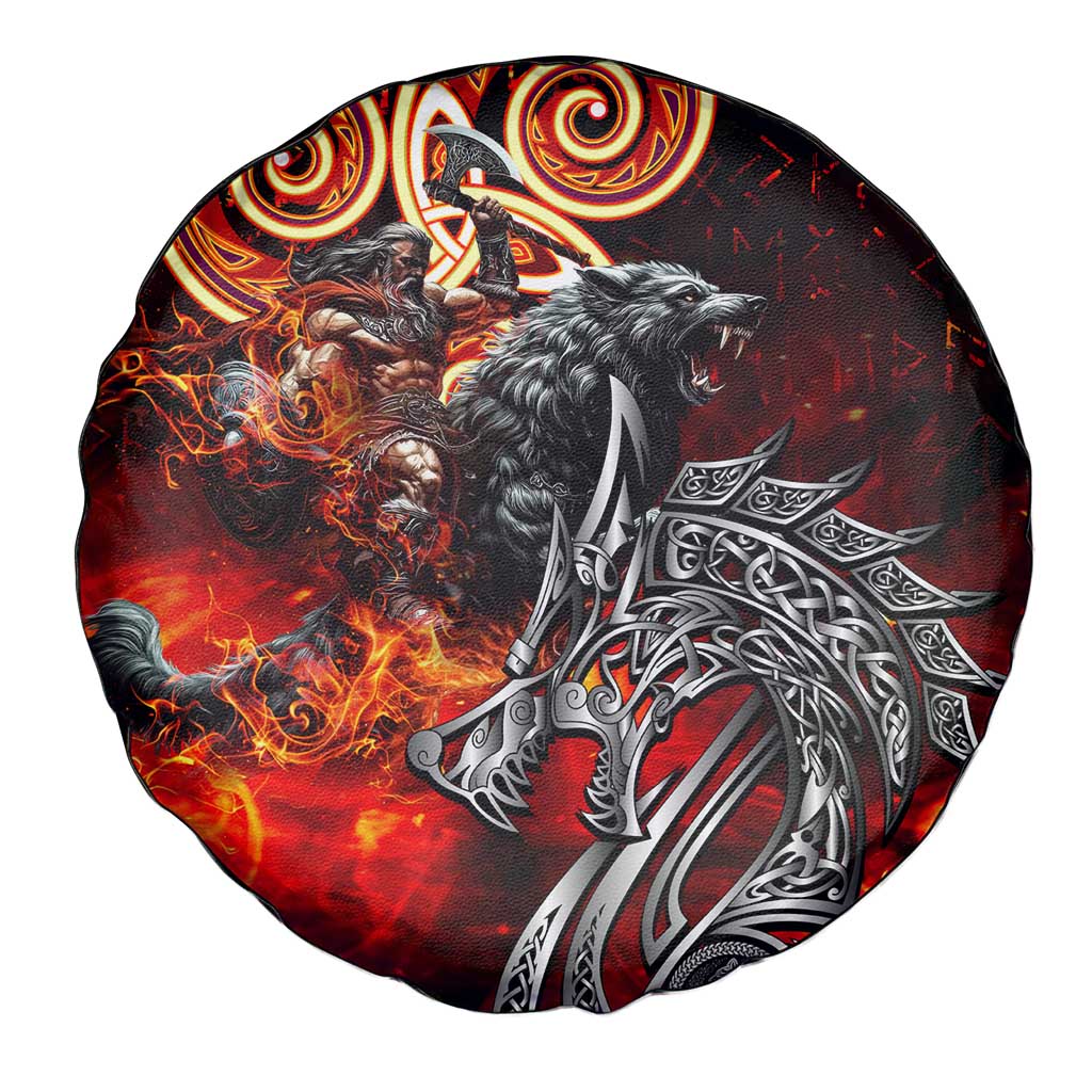 Ulfhednar Wofl Warrior Viking Spare Tire Cover Runes Norse Mythology Fire