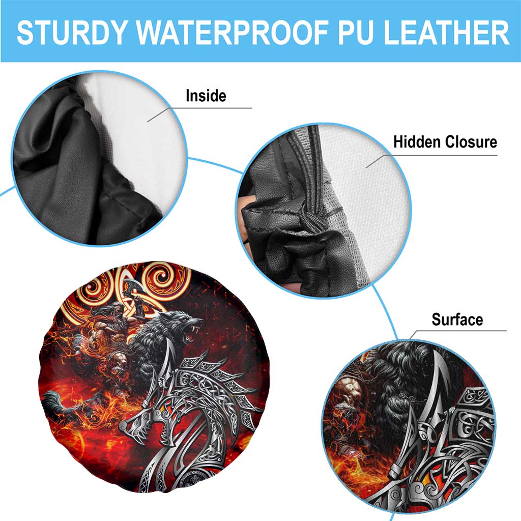 Ulfhednar Wofl Warrior Viking Spare Tire Cover Runes Norse Mythology Fire