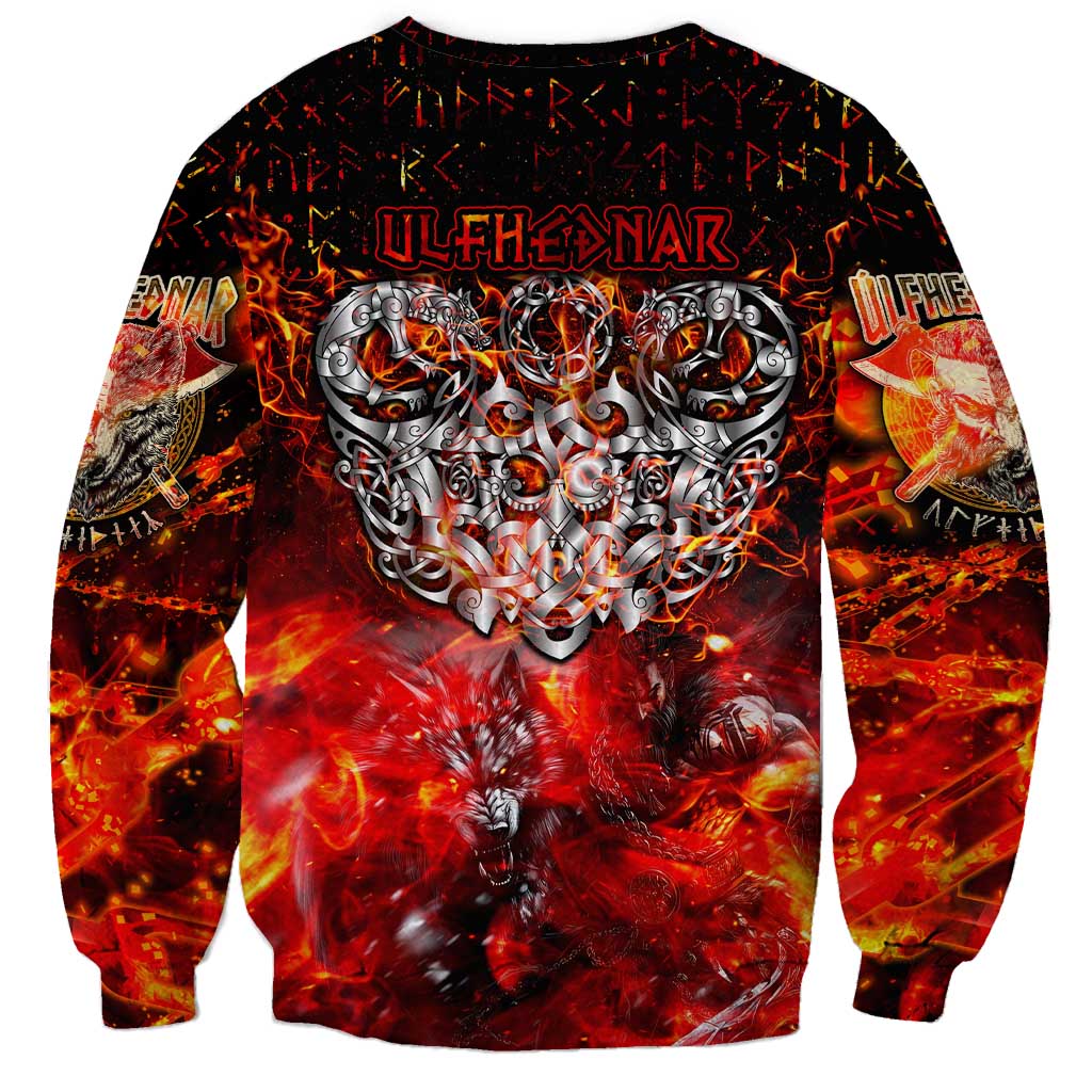 Ulfhednar Wofl Warrior Viking Sweatshirt Runes Norse Mythology Fire