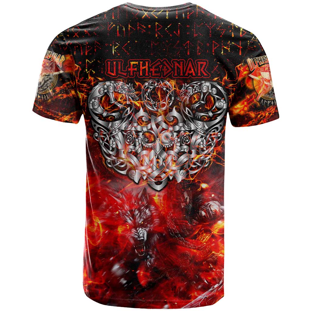 Ulfhednar Wofl Warrior Viking T Shirt Runes Norse Mythology Fire